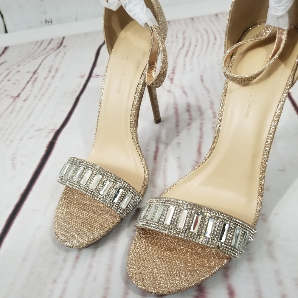Rose Gold Glitter Stone Embellished Stilet… - Picture 3 of 8